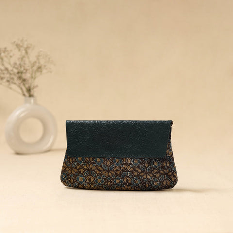 Hand clutch with embossed leather flap 23 - handcrafted