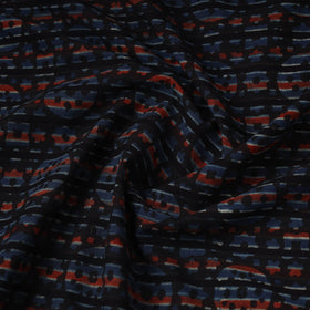 Brown Hand Block Print Cotton Ajrakh Fabric