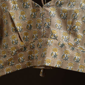 Brown - hand cotton sanganeri readymade blouse 02