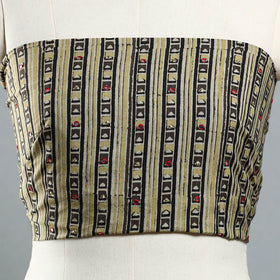 Brown - hand embroidered cotton blouse piece 05