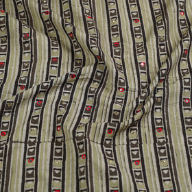 Brown - hand embroidered cotton blouse piece 05