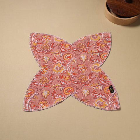  Brown Hand Embroidered Cotton Roti Napkin