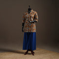 Hand embroidered printed cotton short kalamkari kurta