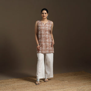 Hand embroidery cotton batik short kurta for women 10