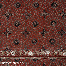 Ajrakh Print Hand Embroidery Cotton Blouse Piece