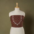 Ajrakh Print Hand Embroidery Cotton Blouse Piece
