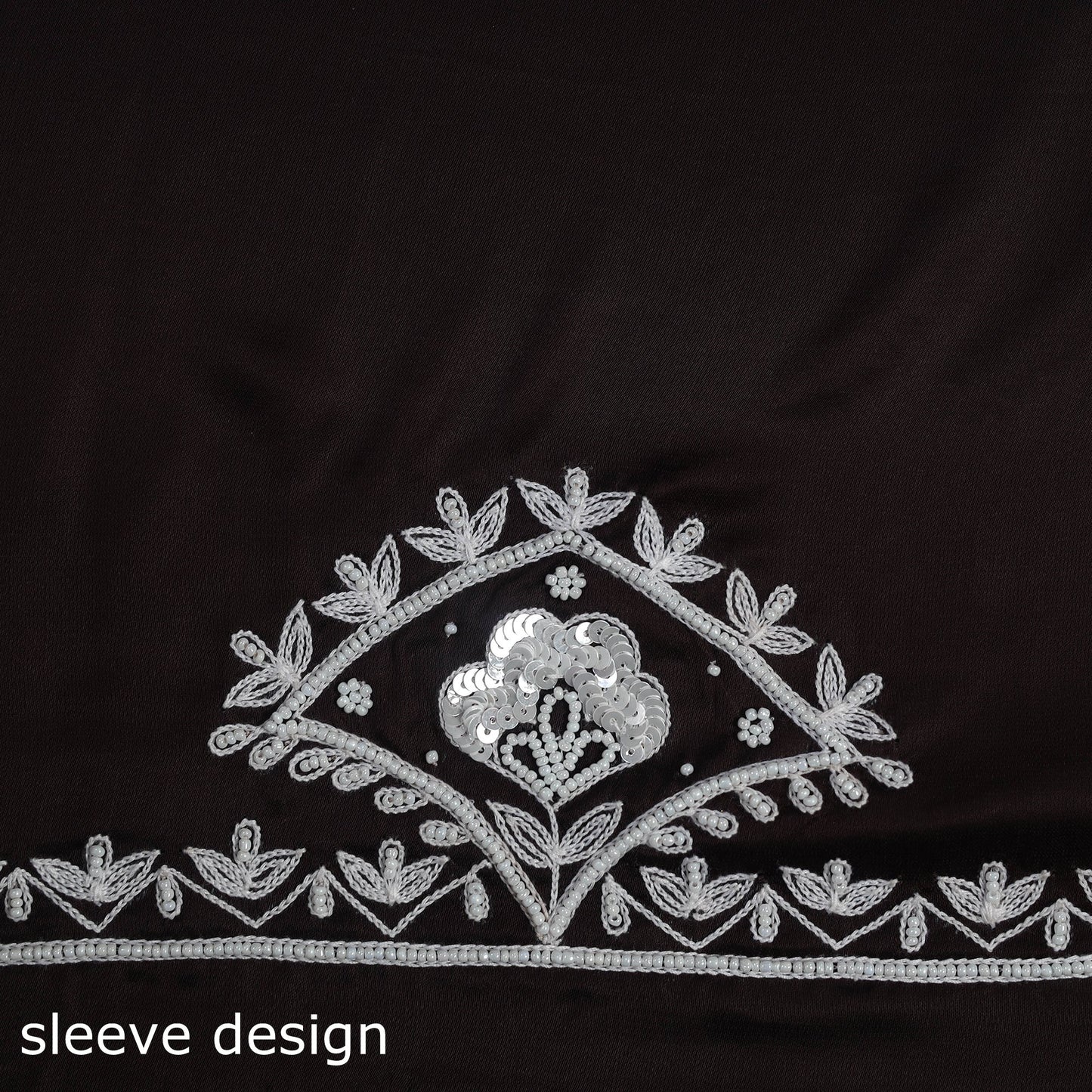 Brown - hand embroidery modal silk unstitched kurta