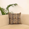 Brown - hand kalamkari cushion cover 36 - handcrafted