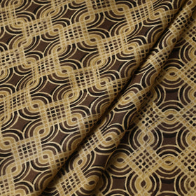 Brown Hand Block Print Modal Silk Ajrakh Fabric