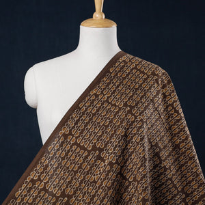  Brown Hand Block Printed Cotton Akola Fabric