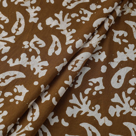  Brown Hand Printed Cotton Batik Fabric