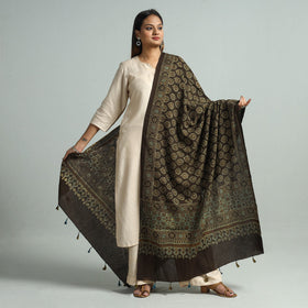 Hand Block Printed Cotton Ajrakh Dupatta