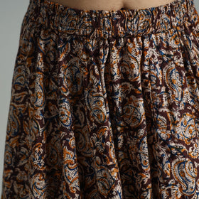 Brown - hand printed cotton long kalamkari skirt 14