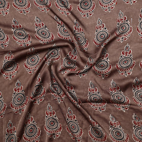  Ajrakh Hand Block Printed Modal Silk Precut Fabric 35 