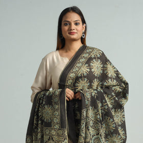 Hand Block Printed Mul Cotton Ajrakh Dupatta