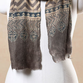  Ajrakh Hand Block Printed Pure Woolen Stole 