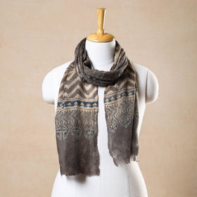  Ajrakh Hand Block Printed Pure Woolen Stole 