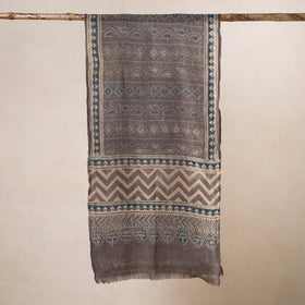  Ajrakh Hand Block Printed Pure Woolen Stole 