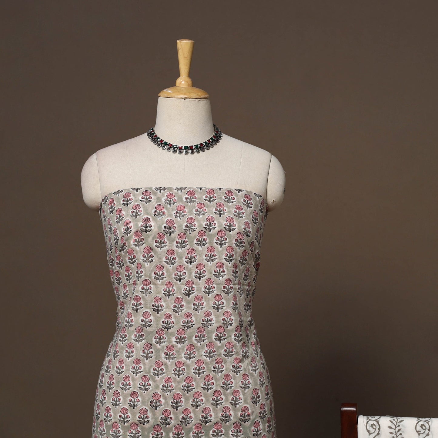 Hand sanganeri cotton 3pc unstitched dress material 23