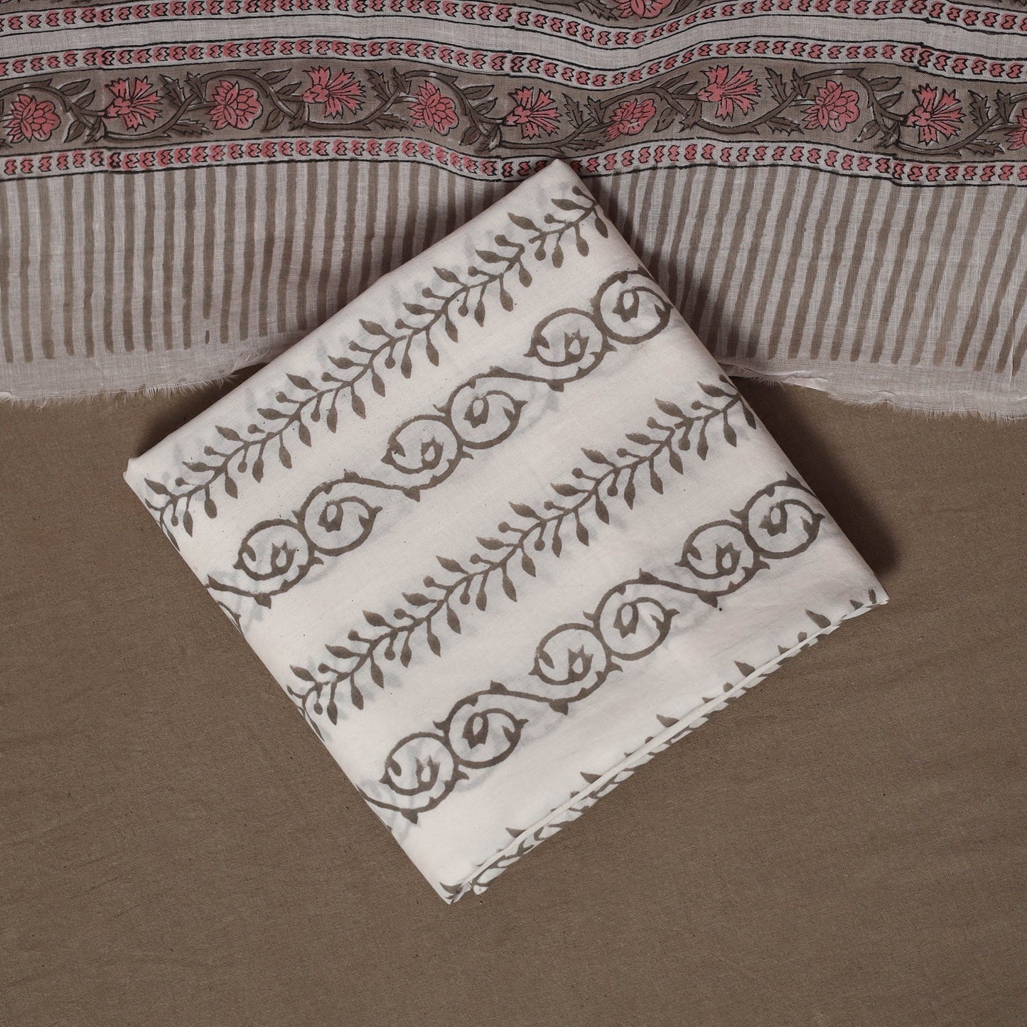 Hand sanganeri cotton 3pc unstitched dress material 23