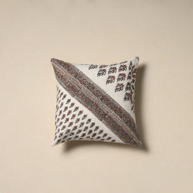 Hand sanganeri floral cushion cover 03 - handcrafted