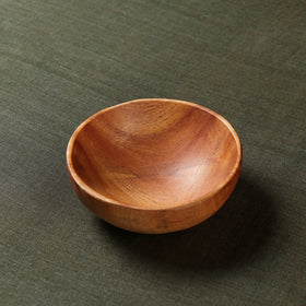 Brown Handcarved Natural Neem Wood Bowl