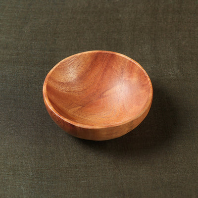  Brown Handcarved Natural Neem Wood Bowl