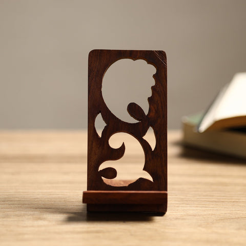  Handcarved Sheesham Wood Mobile Stand 04 