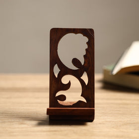  Handcarved Sheesham Wood Mobile Stand 04 