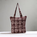 Brown Handcrafted Batik Printed Cotton Hand Bag 01