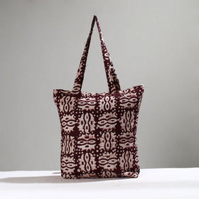 Brown Handcrafted Batik Printed Cotton Hand Bag 01
