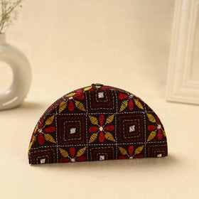 Brown Handcrafted Bengal Kantha Work Jewelry Box