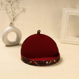 Brown Handcrafted Bengal Kantha Work Jewelry Box