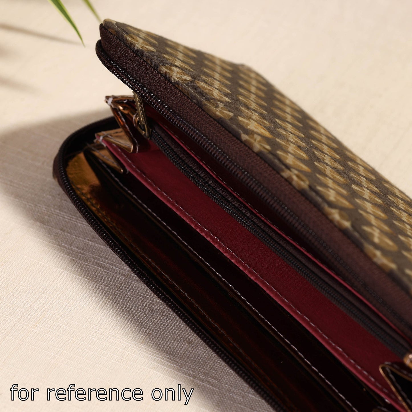 Brown Handcrafted Block Printed Fabric Clutch Wallet