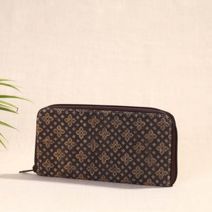 Brown Handcrafted Block Printed Fabric Clutch Wallet