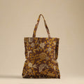Brown - handcrafted cotton frill jhola bag 02