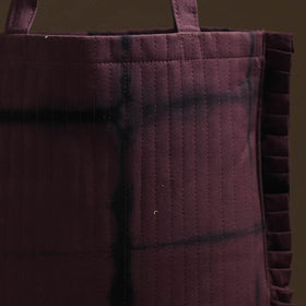 Brown - handcrafted cotton frill jhola bag 04