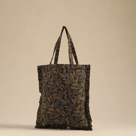 Buy Brown Handcrafted Cotton Frill Jhola Bag Online in India