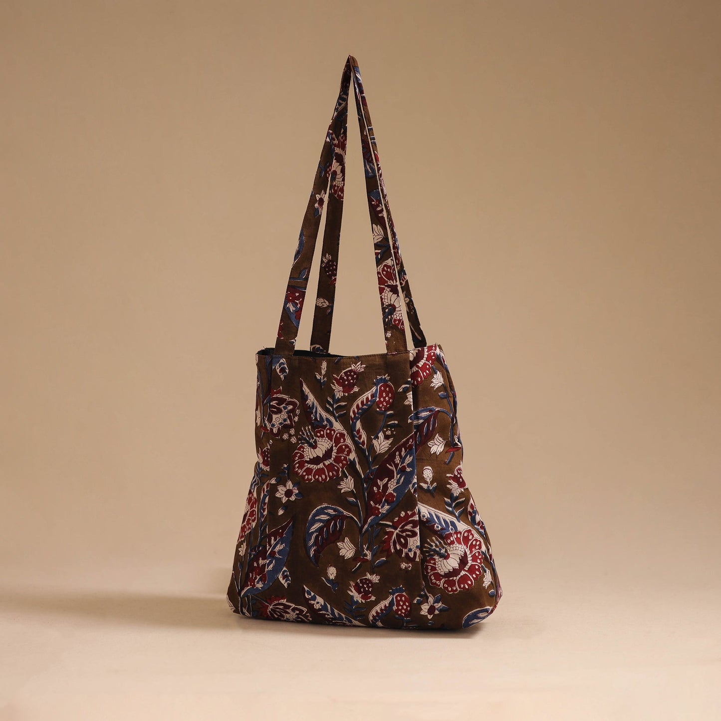 Brown - handcrafted cotton jhola bag 40