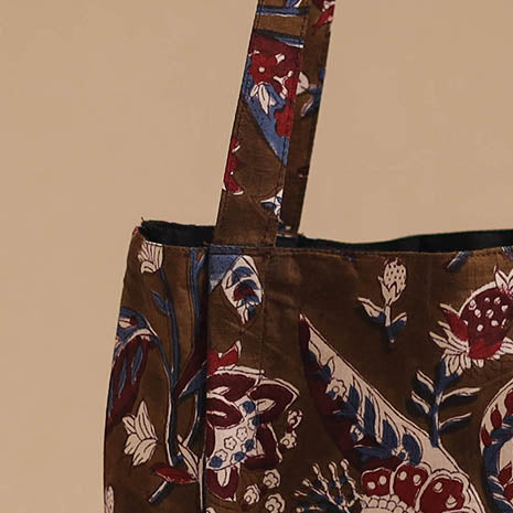 Brown - handcrafted cotton jhola bag 40