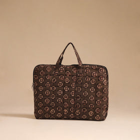 Brown - handcrafted cotton quilted laptop bag 21