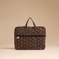 Brown - handcrafted cotton quilted laptop bag 21