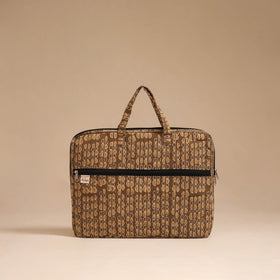Brown - handcrafted cotton quilted laptop bag 23