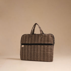 Brown - handcrafted cotton quilted laptop bag 28