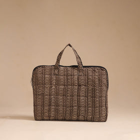 Brown - handcrafted cotton quilted laptop bag 28