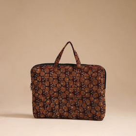 Brown - handcrafted cotton quilted laptop bag 35