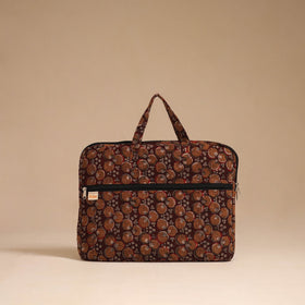 Brown - handcrafted cotton quilted laptop bag 35