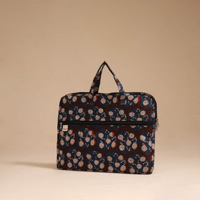 Brown - handcrafted cotton quilted laptop bag 36