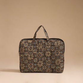 Brown - handcrafted cotton quilted laptop bag 44