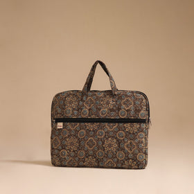 Brown - handcrafted cotton quilted laptop bag 44